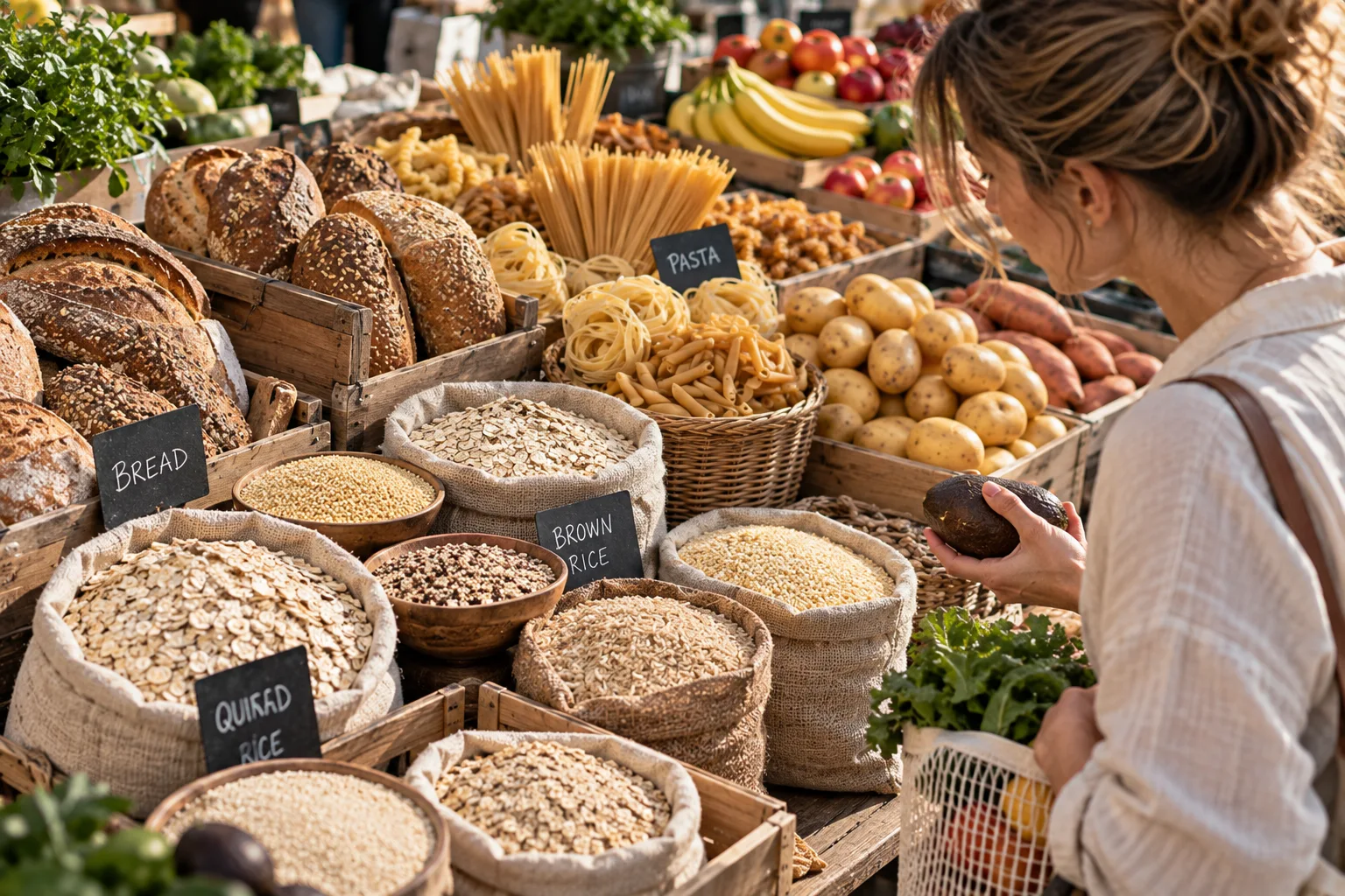 великий вибір зернових продуктів
