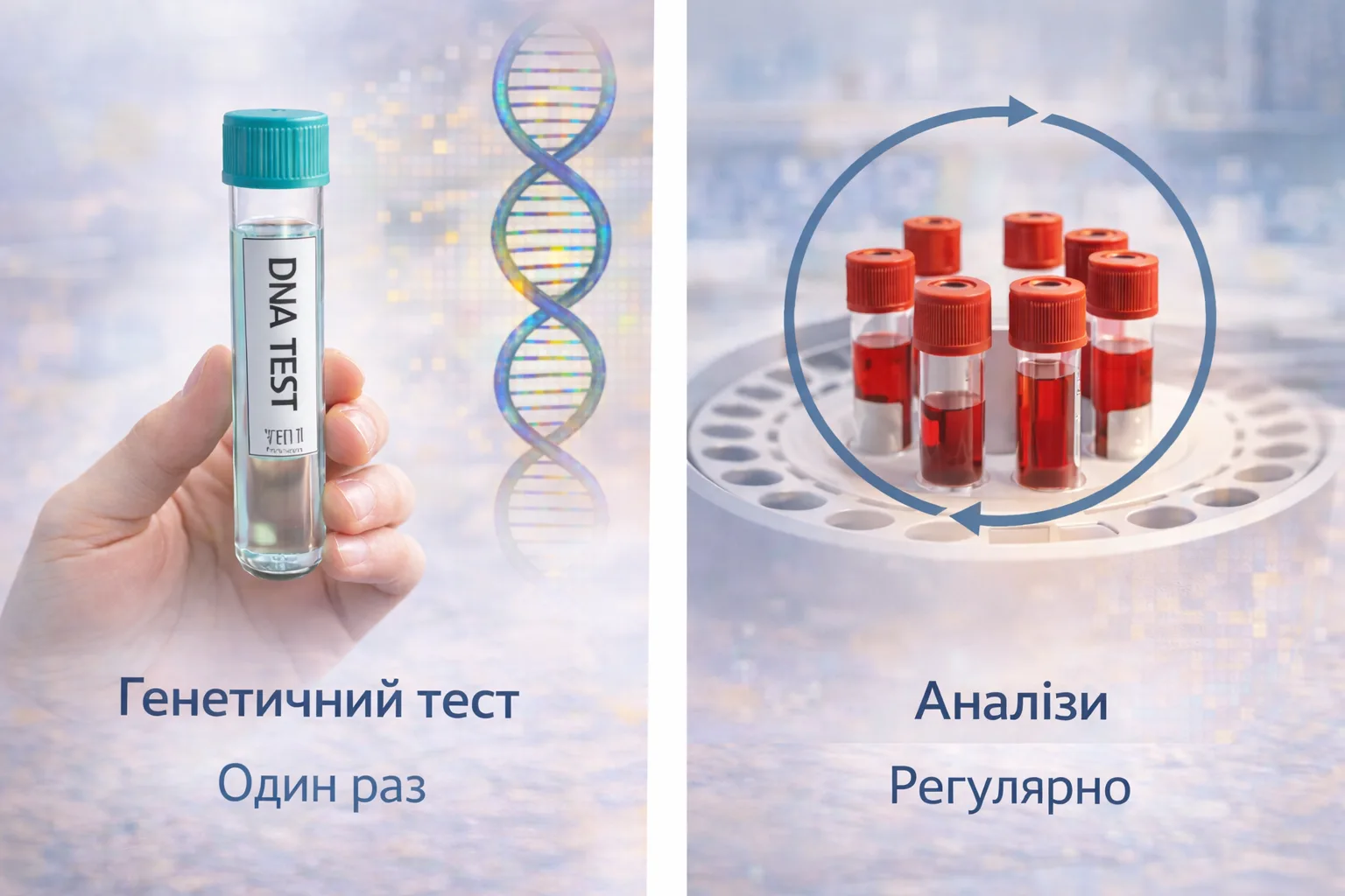 пробірка генетичний тест та аналіз крові